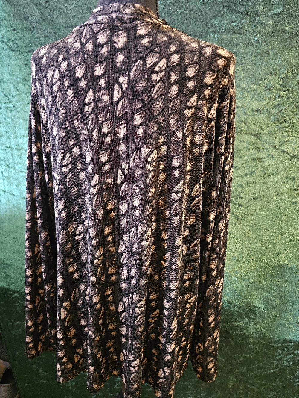 Brown & Tan Women's Cardigan Style Layer Jacket NWOT Shoulder Pads 28" Long LS - Picture 6 of 6